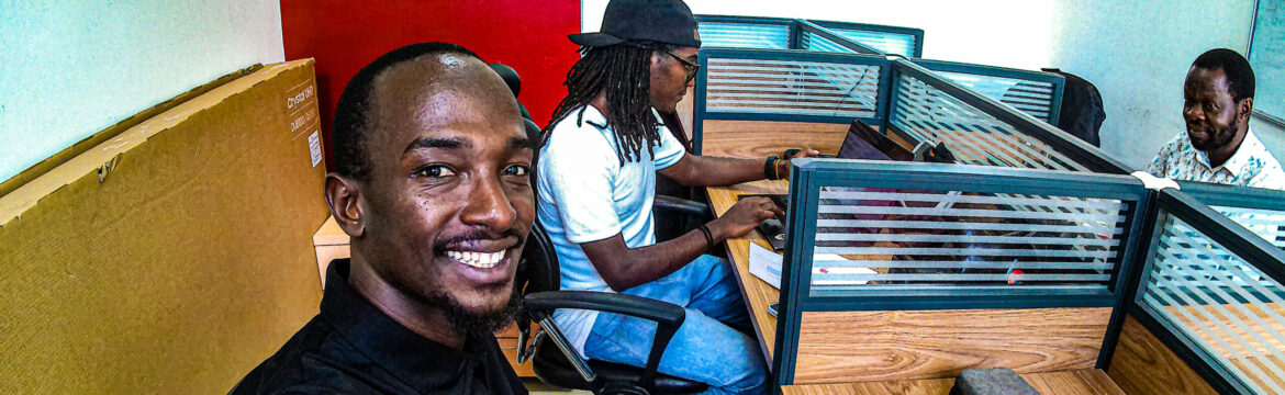 Isaac Kataryeba meeting with the FilmAid Kenya FIlm Festival Team at their FAWE House Offices in preparation for the upcoming festival FAFF18