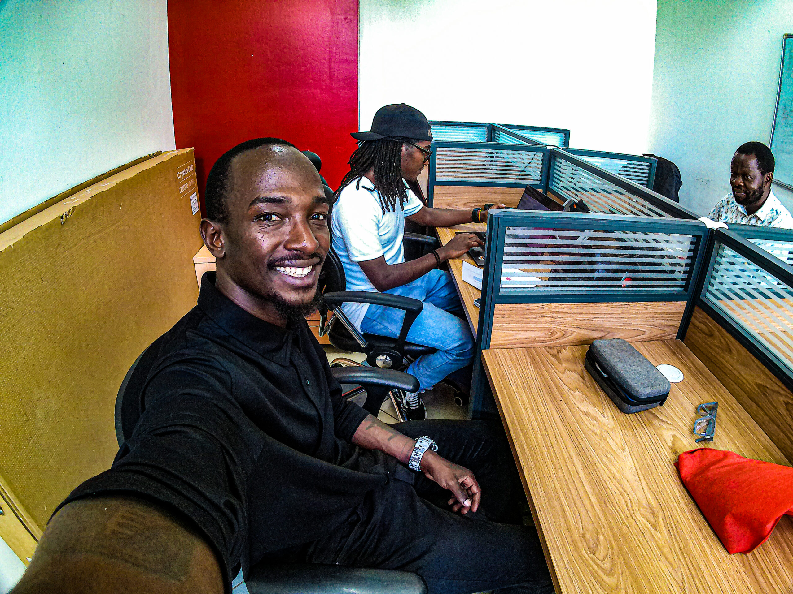 Isaac Kataryeba meeting with the FilmAid Kenya FIlm Festival Team at their FAWE House Offices in preparation for the upcoming festival FAFF18