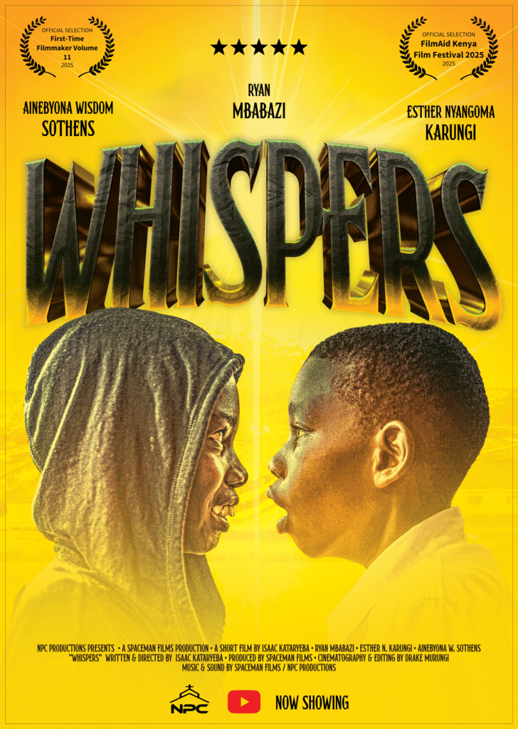 Poster: Whispers crosses borders — NPC Studios’ faith film selected for FilmAid Kenya & Lift-Off London.